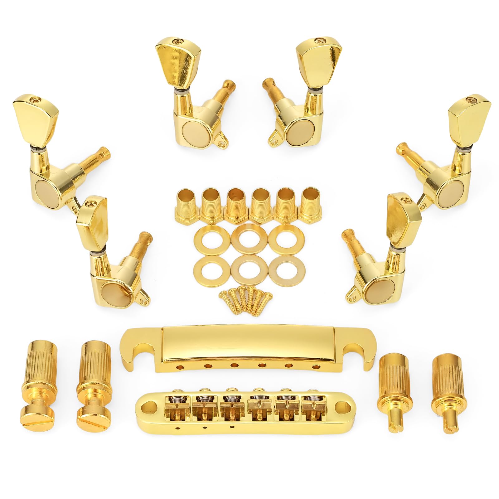 Amazon.com: Swhmc Gold Guitar Parts Set Saddle Bridge Tune-O-Matic